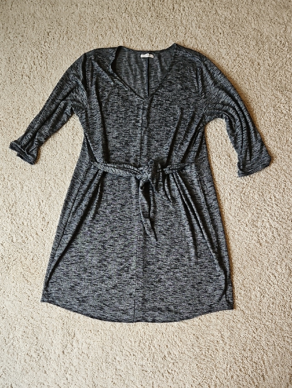 Maurices Charcoal Gray Tie-Waist Dress